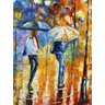 Quadro Pintura Tela caminhada chuvoso noite parque 5160: 90cm (A) x 140cm (L) - 3