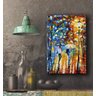Quadro Pintura Tela caminhada chuvoso noite parque 5160: 90cm (A) x 140cm (L) - 5