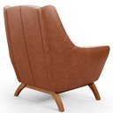 Ver imagem 7 de Poltrona Decorativa Base em Madeira Juliet D02 Courissímo Camel B-14 Linho Bege C-107 - Lyam Decor