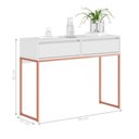 Ver imagem 5 de Aparador Buffet Luce Retro 2 Gavetas Industrial MDF-MDP 90cm Branco e Cobre Mais de Casa