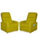 Ver imagem 1 de Kit 02 Poltrona do Papai Reclinável Confortável Suede Amarelo