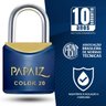 Cadeado Pequeno 20mm Haste Curta Latão Maciço Azul com Chave | Papaiz | Kit 02 Un - 4