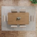 Ver imagem 5 de Conjunto Mesa Lins 160cm com Vidro 6 Cadeiras Nina Marrom/Nature/Bege