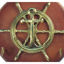 Ver imagem 1 de Porta Chaves TIMÃO ÂNCORA em MDF e Latão SAT Porta Chaves Vigia Náutico Iate