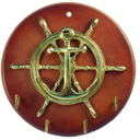 Ver imagem 2 de Porta Chaves TIMÃO ÂNCORA em MDF e Latão SAT Porta Chaves Vigia Náutico Iate