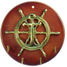 Porta Chaves TIMÃO ÂNCORA em MDF e Latão SAT Porta Chaves Vigia Náutico Iate - 2