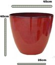 Ver imagem 1 de Vaso para Plantas Grande Decorativo Sala Jardim Alto Brilho e Leve (liso/vermelho)