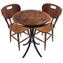 Ver imagem 1 de Cj Mesa Madeira 60cm - Bistrô Fixa 78cm + 2 Cadeiras 43 - Natural - Beer Happy Hour