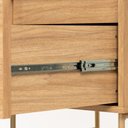 Ver mais imagens de Mesa de Cabeceira Maya 3 Gavetas 43 Cm X 40 Cm Tauari/dourado - Telinha Rattan