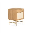 Ver imagem 3 de Mesa de Cabeceira Maya 3 Gavetas 43 Cm X 40 Cm Tauari/dourado - Telinha Rattan