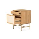 Ver imagem 5 de Mesa de Cabeceira Maya 3 Gavetas 43 Cm X 40 Cm Tauari/dourado - Telinha Rattan