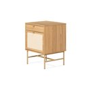 Ver imagem 2 de Mesa de Cabeceira Maya 3 Gavetas 43 Cm X 40 Cm Tauari/dourado - Telinha Rattan