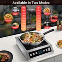 Ver imagem 4 de Amzchef Fogão de Indução Portátil Profissional 1800w com Tela Lcd, Prata