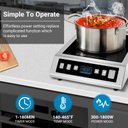 Ver imagem 7 de Amzchef Fogão de Indução Portátil Profissional 1800w com Tela Lcd, Prata