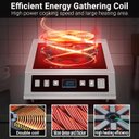 Ver imagem 2 de Amzchef Fogão de Indução Portátil Profissional 1800w com Tela Lcd, Prata