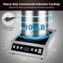 Ver imagem 5 de Amzchef Fogão de Indução Portátil Profissional 1800w com Tela Lcd, Prata