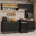 Ver imagem 1 de Armário de Cozinha Completa 250cm Preto Reims Madesa 10 Preto