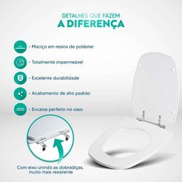 Assento Sanitário Decorado Monte Carlo Preto para Bacia Deca - 4