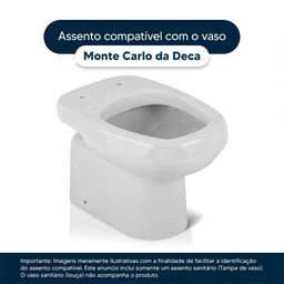 Assento Sanitário Decorado Monte Carlo Preto para Bacia Deca - 3