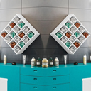 Ver imagem 1 de Kit 2 Nicho Decorativo Porta Toalha com 16 Nichos Multiuso Glamour:branco