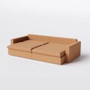 Ver imagem 5 de Sofá Cama Bélgica Retrátil e Reclínável 2,70m em Boucle Sheep Gold Mostarda - Home Mobily