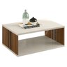 Mesa de Centro Retangular para Sala de Estar 90cm Luxe L06 Nogueira/Off White - Mpozenato - 1
