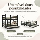 Ver imagem 6 de Treliche Madeira Maciça - Vira 2 Camas - com Colchões Inclusos Multimóveis CR35682 Preto