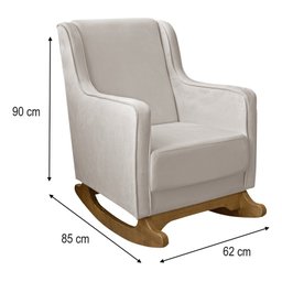 Poltrona de Amamentação Aquila Balanço C/ Pufe Bege - 2