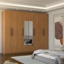 Ver imagem 1 de Guarda-roupa Casal Nirvana 8 Portas 4 gavetas com Espelho Cinamomo - Panorama Móveis