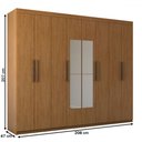 Ver imagem 4 de Guarda-roupa Casal Nirvana 8 Portas 4 gavetas com Espelho Cinamomo - Panorama Móveis