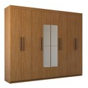 Ver imagem 3 de Guarda-roupa Casal Nirvana 8 Portas 4 gavetas com Espelho Cinamomo - Panorama Móveis