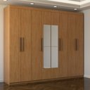 Ver imagem 6 de Guarda-roupa Casal Nirvana 8 Portas 4 gavetas com Espelho Cinamomo - Panorama Móveis