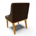 Ver imagem 5 de Cadeira de Jantar Liz Suede Marrom Base Fixa Madeira Castanho - D’Rossi