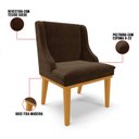 Ver imagem 6 de Cadeira de Jantar Liz Suede Marrom Base Fixa Madeira Castanho - D’Rossi