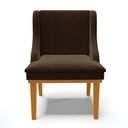Ver imagem 3 de Cadeira de Jantar Liz Suede Marrom Base Fixa Madeira Castanho - D’Rossi
