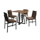 Ver imagem 2 de Conjunto de Jantar Mesa Mônaco 90cm Tampo Imbuia com 4 Cadeiras Estofadas Marrom