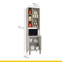 Ver imagem 3 de Armário Paneleiro para Cozinha New 60x214cm 3 Portas Nicho Microondas Mdp Legno Nogueira - Clicklar