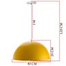Lustre Pendente Meia Lua 40cm Alumínio Amarelo/branco - 2