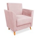 Ver imagem 4 de Poltrona de Amamentação com Puff Flavia Suede Rosa Bebê - Pallazio