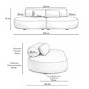Ver imagem 2 de Sofá Orgânico Horizonte 4 Lugares 230cm Bouclé Off White - Nexta Casa