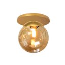 Ver imagem 1 de Plafon Moderno Dourado Globo de Vidro Sala Corredor Lavabo Arevo Iluminação Vidro Âmbar