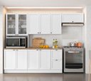 Ver imagem 1 de Cozinha Clássica Modulada com Nicho 5 Peças 270cm Unna Poliman Móveis