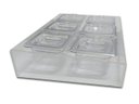 Ver mais imagens de Display Expositor Condimentadora Em Acrílico Com 6 CUBAS Em POLICARBONATO 1/6x100 mm 1,5 Litros + 6