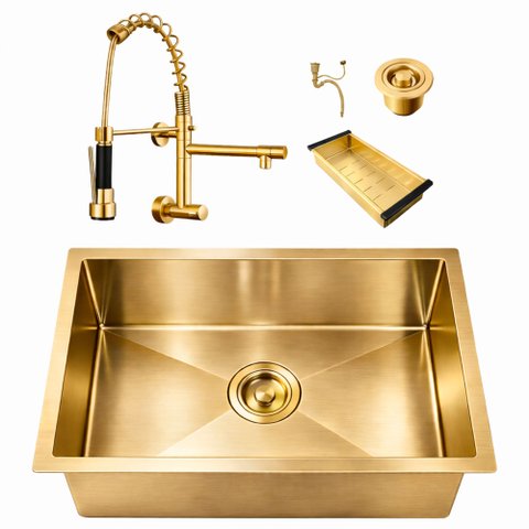 Kit Cuba Gourmet Cozinha 50x40 Inox 304 com Torneira 2 Saídas Misturador Brinovar