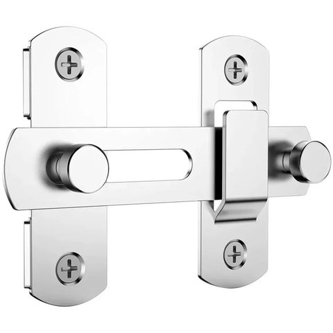 Trava 10cm Tranca de Porta Aço Inox Trinco Tarjeta Ferrolho