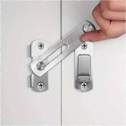 Trava 10cm Tranca de Porta Aço Inox Trinco Tarjeta Ferrolho - 6