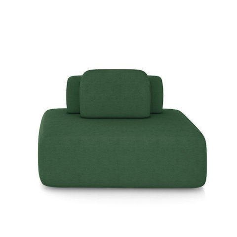 Sofá Ilha Sala de Estar Modulado Dakota 142cm Encosto Almofada Solta Veludo Verde G33 - Gran Belo
