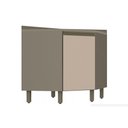 Ver imagem 1 de Balcão de Cozinha Canto Oblíquo Connect 1 Porta c/Tampo Duna/Cristal - Henn