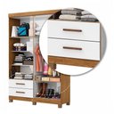 Ver imagem 6 de Guarda-roupa Solteiro Genova 4 Portas 2 Gavetas com Espelho 22113 Cinamomo/branco - Carioca Móveies