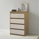 Ver imagem 1 de Cômoda Quarto Solteiro 63cm 4 Gavetas Samira Freijó/mocca L01 - Mpozenato